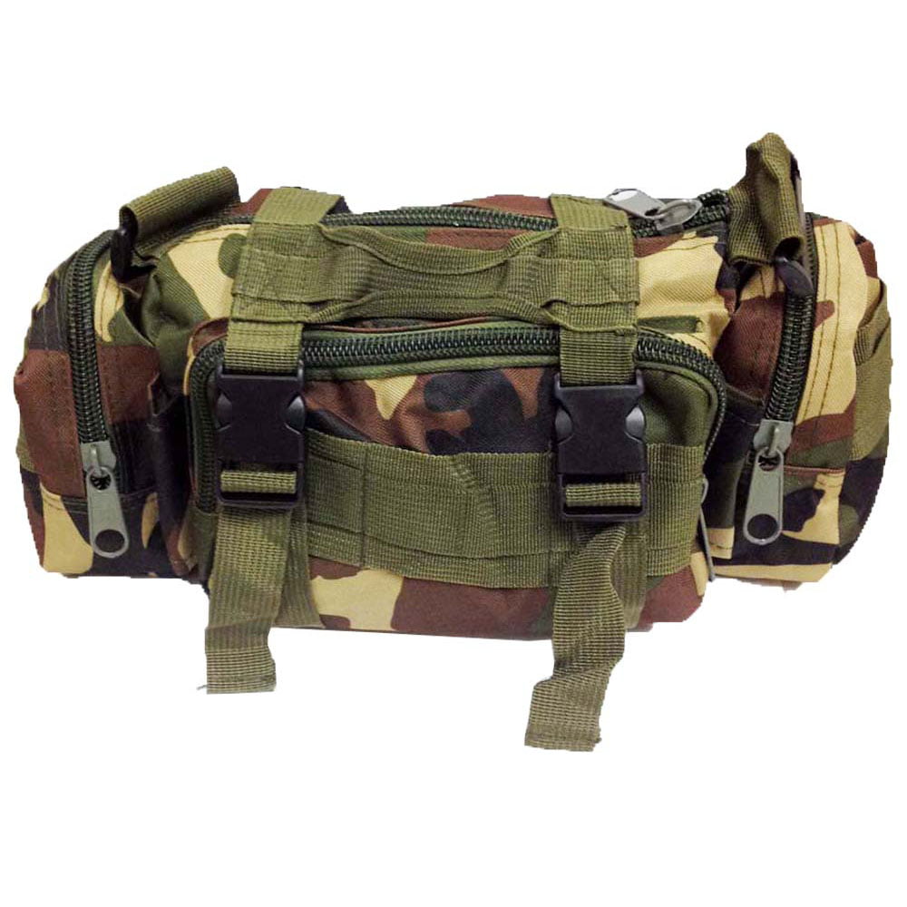 HAWK Multi-Pocket Military Style Canvas Travel Bag in Dark Woodland ...