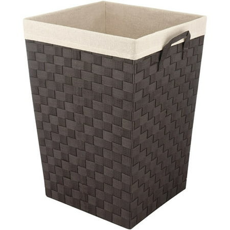 Whitmor Woven Strap Hamper with Liner Espresso, Multiple Shapes