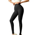 thumbnail image 3 of pstuiky Athletic Leggings for Women, Solid Color Athletic Long Elastic Seamless Hip Lifting High Waisted Trousers Drying Basic Gym Pants Women Black L, 3 of 9