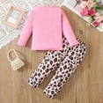 thumbnail image 4 of FAOWME Big Girls Outfits Long Sleeve Crew Neck Cute Cat Print Top And Leopard Print Pants Casual Soft Comfortable Sets For Daily Wear Red 7-8 Years, 4 of 7
