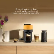 Nespresso Vertuo Pop+ Combination Espresso and Coffee Maker with Milk Frother, Mango
