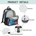 thumbnail image 4 of Colorful Starry Sky and Universe Backpack for School, Cute School Bag with Adjustable Shoulder Straps and Padded Back, 13.8"x11.4"x6", 4 of 5