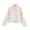 Beige, variant on Faux Suede Stand Collar Cropped Jacket for Women, Button Front, Street Style Casual Outerwear with Pockets, 1 Piece, XS-L
