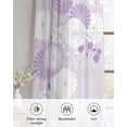 thumbnail image 6 of Purple White Floral Sheer Curtains 39 Inch Length 2 Panels Set for Living Room/Bedroom, Spring Botanical Leaves Farmhouse Kitchen Curtains Grommet Semi-Sheer Curtains Window Treatments 27.5"x39"x2, 6 of 7