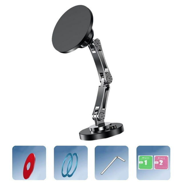 SGACAI Soporte magnético para teléfono de coche con ventosa de aleación de aluminio y metal giratorio de 360 grados