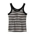 thumbnail image 2 of Summer Women Tank Tops Crew Neck Sleeveless Striped Basic Pullover Blouse Camisole With Built In Bras Casual Slim Loungewear Going Out Tops For Women, 2 of 5