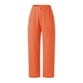 thumbnail image 3 of Women'S Pants Women Pants Casual Orange Work Pants Women Comfy Sweatpants Women Wide Leg Elastic Waist Pants for Womens Summer Outfits, 3 of 7