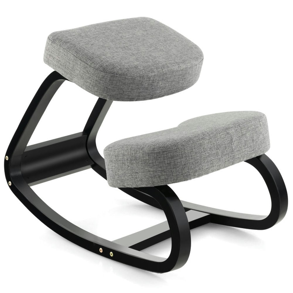 Spaco Rocking Ergonomic Kneeling Chair with Padded Cushion for Home Office-Gray, Home Office Computer Desk Chair, Ergonomic Office Chair for Bedroom,Study