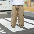 thumbnail image 6 of Generic 2024 New Clothing Cargo Pants Trousers Fashion Boys Pants Spring Elastic Casual Summer Pants for Fashion Casual Breathable Lightweight (5-6 Years,Beige), 6 of 9