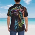 thumbnail image 4 of Sikiie Dragon with Colorful Tail Print Men's Hawaiian Shirt, Summer Beach Button Pocket Short Sleeve T-Shirt,Medium, 4 of 7