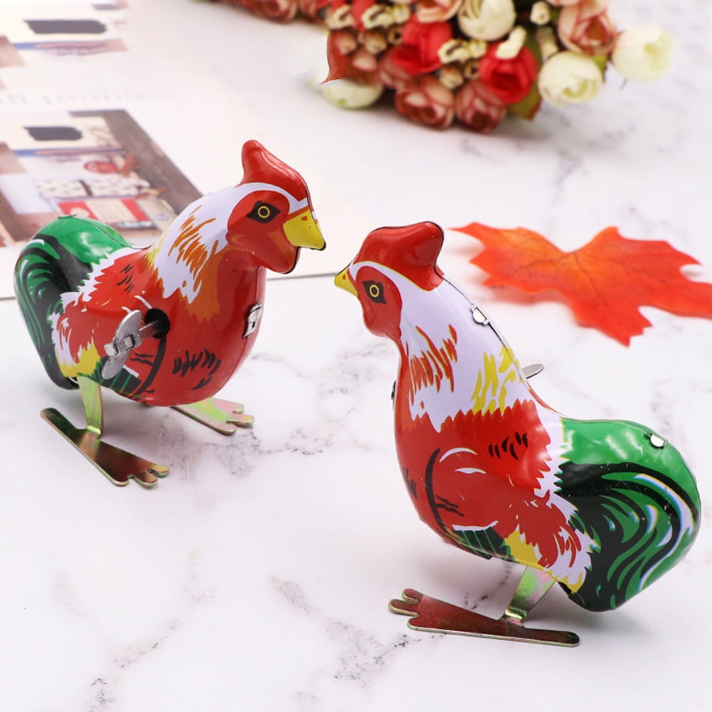 WIND UP ROOSTER Tin Toy Hopping Bird Vintage Style NEW IN BOX Boys & Girls 