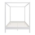 thumbnail image 4 of MODERNLUXE Queen Size Canopy Bed Frame,Platform Bed with Wooden Slats Support,Easy Assembly,White, 4 of 7