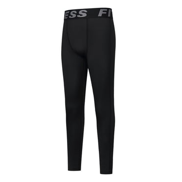 GYRATEDREAM Boys Compression Leggings,Youth Athletic Tights Basketball Compression Pants,Boys Base Layer Pants Sports Legging for 7-8Y Black