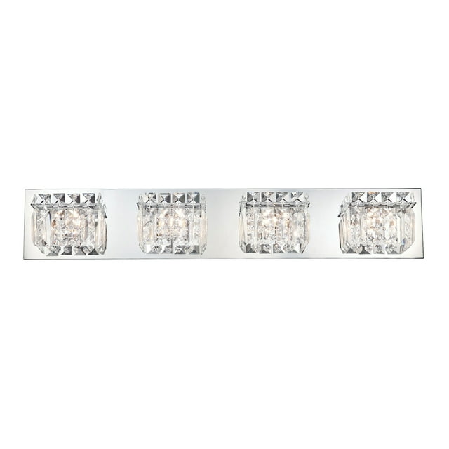ElkGroup International BV1004-0-15 Crown 4 Light Vanity In Chrome And Clear Crystal Glass