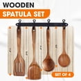 thumbnail image 3 of Cheer Collection Premium Teak Wood Spatula Set â€“ Handcrafted 4-Piece Kitchen Utensil Set, 3 of 4