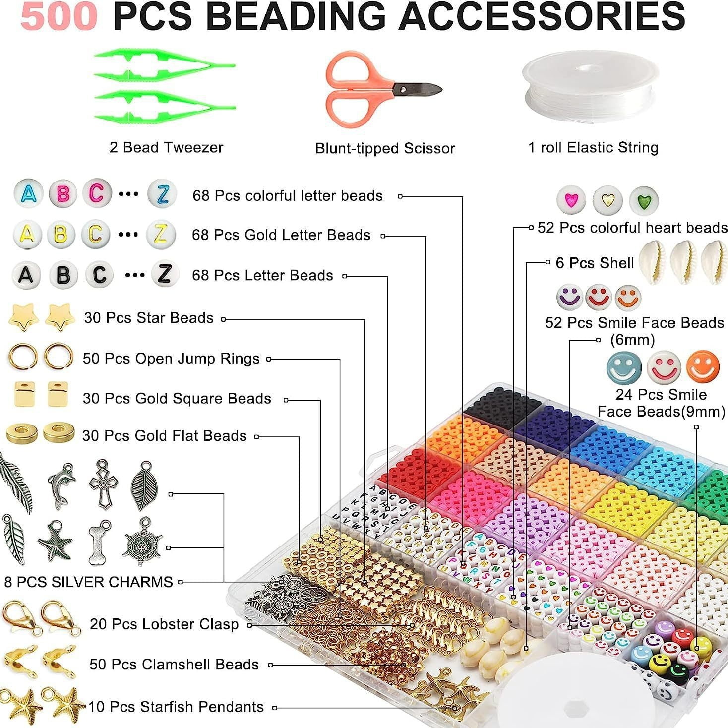 Clay Beads Bracelet Making Kit, Earth-Toned Colors Clay Beads and Letter Beads with Bead Spinner, Friendship Bracelet Making Kit for Adults, Gift for Bead Lovers, Style 7