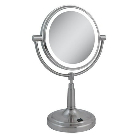 Zadro LED Lighted 5X\/1X Satin Nickel Vanity Mirror  Walmart.com