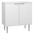 thumbnail image 6 of Sideboard Buffet Cabinet, Kitchen Storage Cabinet with Fluted Waveform Doors and Adjustable Shelf, Buffet Cabinet with Storage for Living Room, Dining Room, Hallway, White, 6 of 8