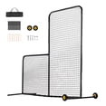 thumbnail image 1 of KFFKFF L Screen for Baseball, 7x7 ft Softball Protective Screen, Mobile Batting Screen with Bag, Wheels, and Ground Stakes, Durable Pitcher's Safety Net, 1 of 9
