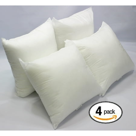 Set Of 4 18 X 18 Premium Hypoallergenic Stuffer Pillow Insert
