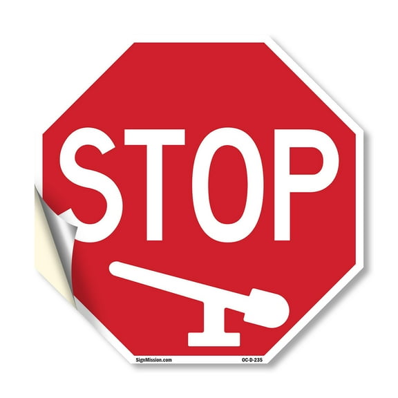 Stop 10 inch X 10 inch Octagon Vinyl Label Decal Sticker Weather Resistant, UV Protected for Workplace, Private Property, and Construction Site, Made in the USA