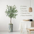 thumbnail image 3 of Artificial Tree in Modern Polygon Pattern Effect Planter, Fake Eucalyptus Silk Tree for Indoor and Outdoor Home Decoration - 57" Overall Tall (Plant Pot Plus Tree), 3 of 5