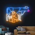 thumbnail image 4 of Handmadetneonsign Man Milking Dairy Cow Neon Sign, Dairy Cow Milking Led Sign, Dairy Cattle Light, 4 of 5