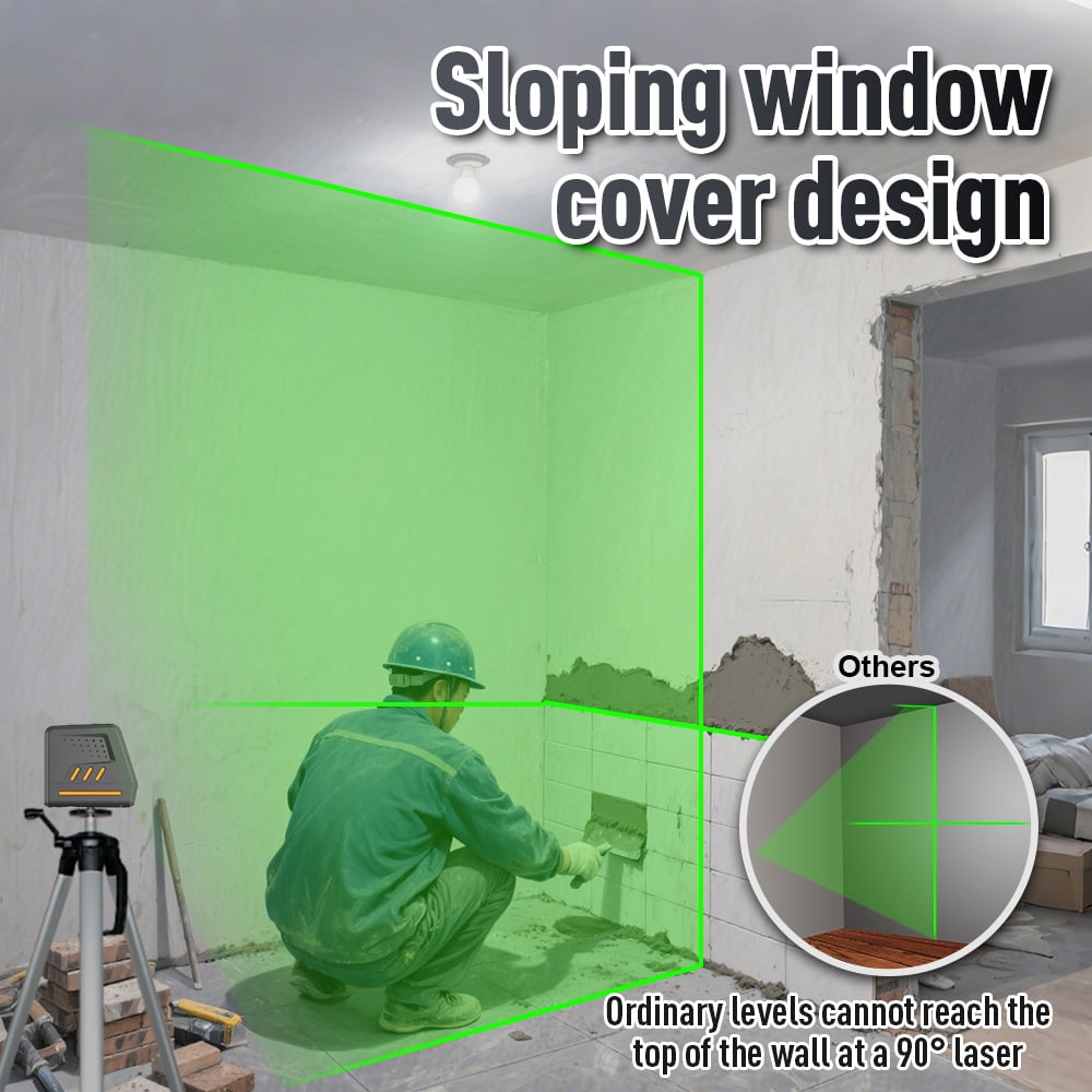 BOAYAL Laser Level 30M 98ft Self Leveling, Green Beam with Battery, Horizontal / Vertical /Cross Line for Picture Hanging Tile Home DIY Construction