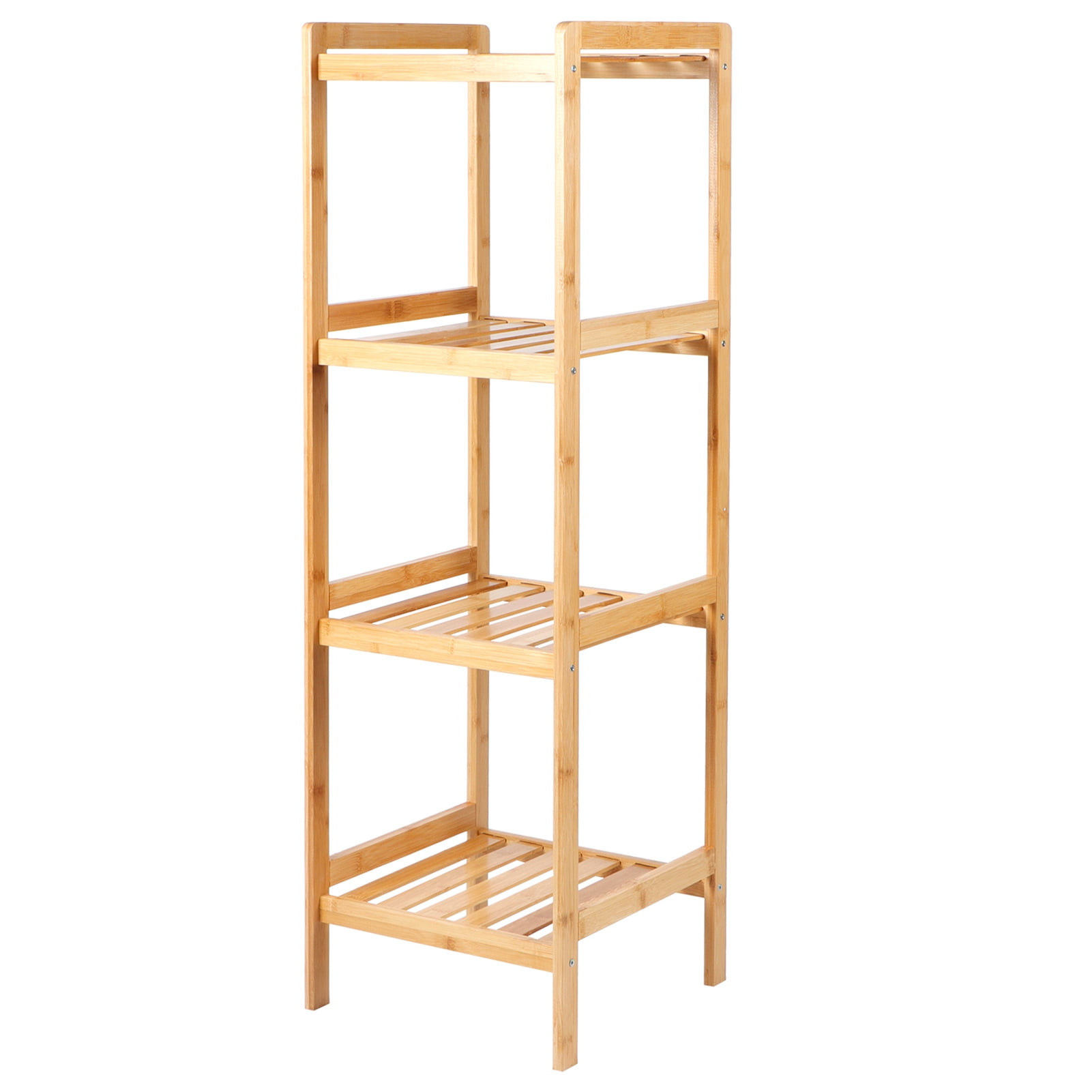 Brrnoo Shelving Unit,Storage Stand,Multi-Functional 4-Tier Bamboo Book Shelf Bathroom Storage Rack Unit Stand Organizer -