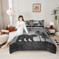 thumbnail image 4 of Homewish Wildlife Bear Print Queen Comforter Set, Grey Rustic Lodge Cabin Bedding Sets, Farmhouse Theme Reversible Bedding Comforter Set, Luxury Bedroom Decor, 3-Piece, 4 of 8