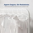 thumbnail image 3 of Ganchos de Plastico Premium SereneLife, Antideslizantes, Ahorradores de Espacio, Duraderos y Resistentes, para Camisas, Suéteres, Sudaderas, Abrigos, Pantalones y Vestidos, Blanco, Pack 200, 3 of 7