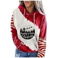 thumbnail image 2 of Pull de Noël à Capuche pour Femmes en Solde Mode Imprimé Col Rond Pull Manches Blouse Sweat-Shirt, 2 of 7