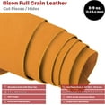thumbnail image 2 of ELW Genuine American Leather Bison 8-9 oz 3.2-3.4mm Sand Pre-Cut 2.5-4 SQ FT - Full Grain Leather Bison Hide DIY Craft Projects, Bag, Chap, Motorcycle, Clothing, Jewelry, Moccasins, 2 of 8