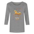 thumbnail image 5 of TaTaai Ladies 2026 New Year Graphic Print 3/4 Sleeve Blouse Round Neck Casual Top Holiday Celebration Festive Party Attire Gift, 5 of 5