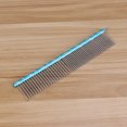 thumbnail image 2 of EeaseCA Stainless Steel Dog Cat Shedding Comb Pet Grooming Trimming Comb with Different Spaced Teeth (Blue), 2 of 8