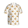 thumbnail image 2 of Balery Rabbit And Carrot Print Men's Hawaiian Shirts Short Sleeve Beach Shirt Relaxed Fit Vacation Button Down Shirts-Medium, 2 of 9