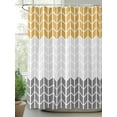 thumbnail image 2 of Shower Curtain Waterproof for Bathroom 72x72 Inch, Geometric Chevron Orange Bath Curtain for Bath Stalls and Tub Orange Grey Stripes Decorative Shower Curtains with Hooks, 2 of 8
