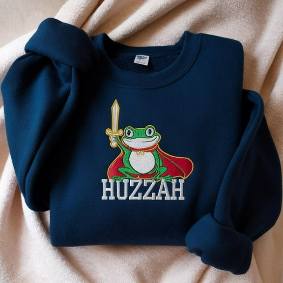 EMBOIDERED Frog Knight Sweatshirt, Medieval Frog Shirt, Whimsical Medieval Graphic Tee, Funny DnD T-Shirt, Renaissance Faire Frog Gift