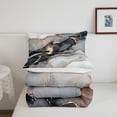 thumbnail image 4 of Black Marble Bedding Set Twin,Black and Grey Marble Comforter Set Men Teens Boys Modern Gray Orange Abstract Art Tie Dye Down Comforter Kids Gothic White Gold Marble Duvet Insert Soft, 4 of 6