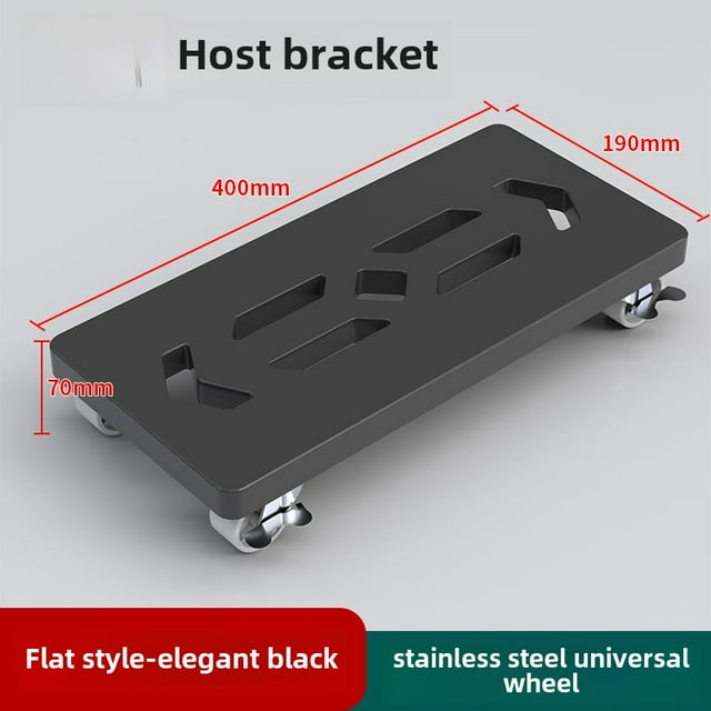 Support Mobile pour CPU à Hauteur Réglable avec Roues Universelles – Installation Sans Perçage, Construction en Métal Robuste pour l'Organisation de l'Espace de Travail de Bureau, Taille Mini en Noir Élégant