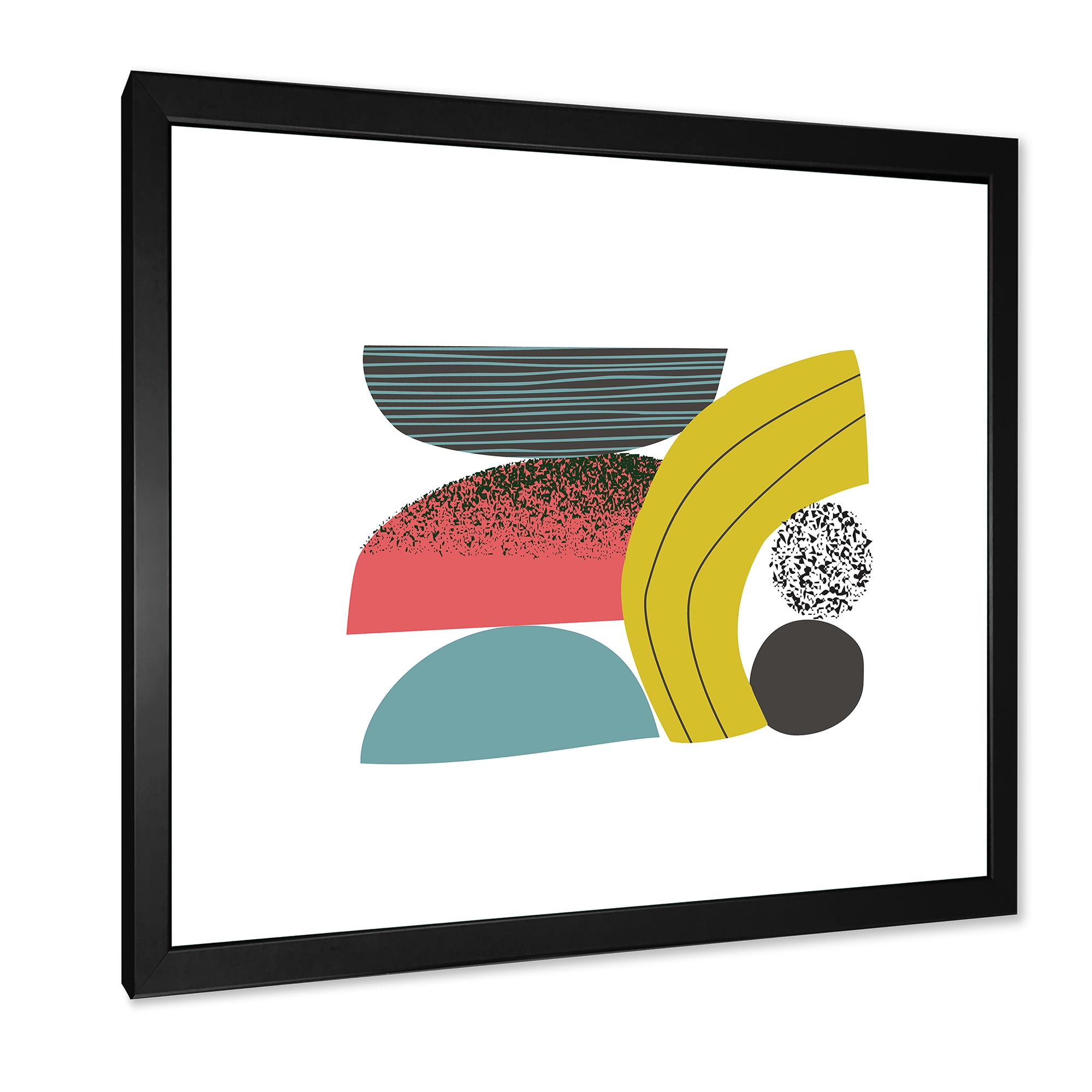 Designart 'Abstract Colorful Geometric Art Collage II' Modern Framed Art Print