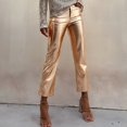 thumbnail image 2 of MIASHUI Women's Slimming Nightclub Glitter Casual Pants Comfortable Ankle Length Trousers Solid Color Party Wear Long Sequin Disco Pants for Women Gold,L, 2 of 6