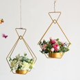 thumbnail image 4 of Metal Flower Basket DIY Geometric Portable Hanging Floral Flower Stand For Wedding Home Table Decor, 4 of 13