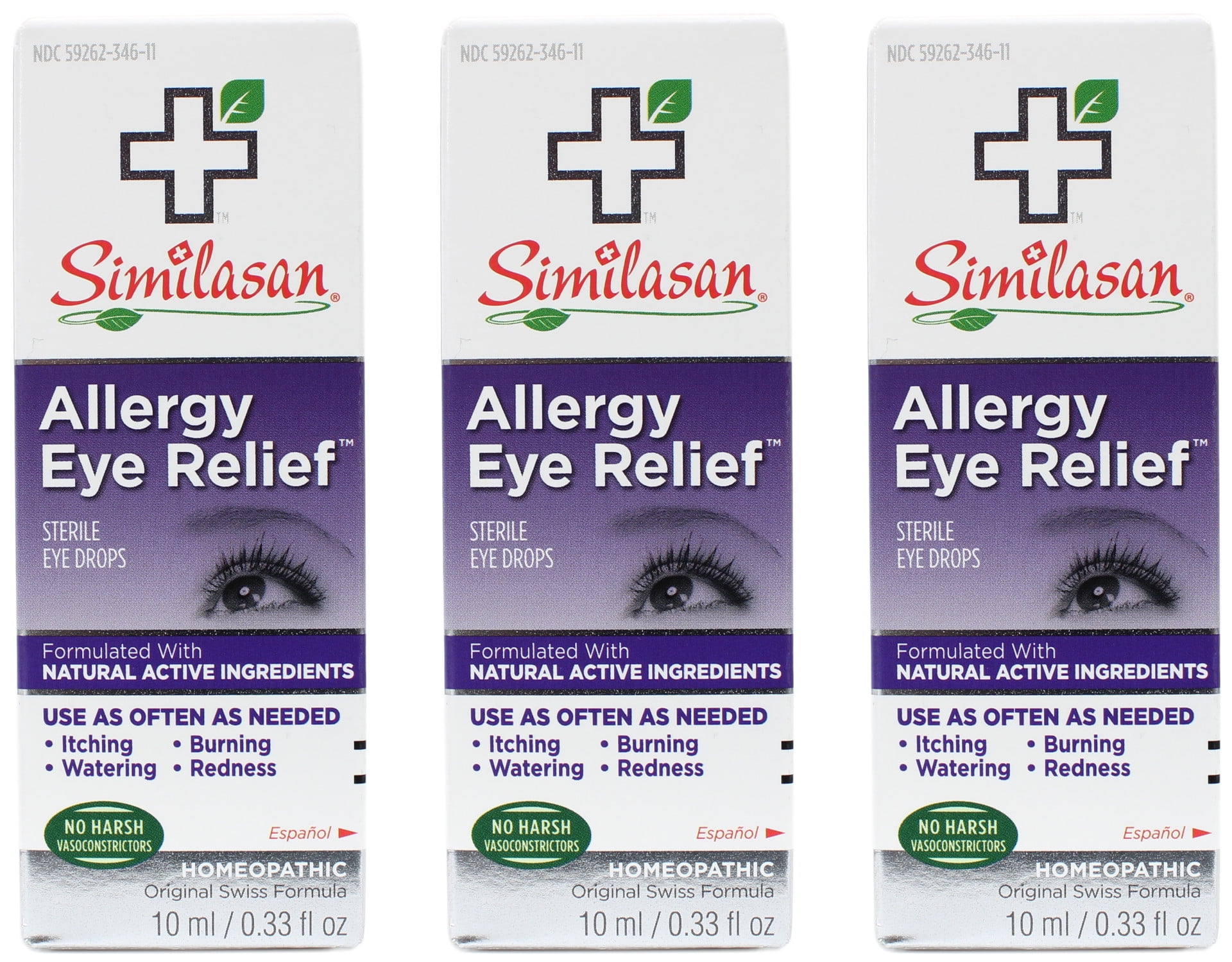 3 Pack - Similasan Allergy Eye Relief 100% Natural 0.33oz (10 ml) Each