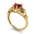 thumbnail image 2 of Claddagh Engagement Ring for Women - 1.06ct Natural Garnet in 14K Yellow Gold Promise Ring, 2 of 6