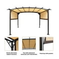 thumbnail image 5 of Perfect Garden 12' L x 9' W Outdoor Patio Steel Frame Pergola with Retractable Canopy Shade, Color Beige, 5 of 5
