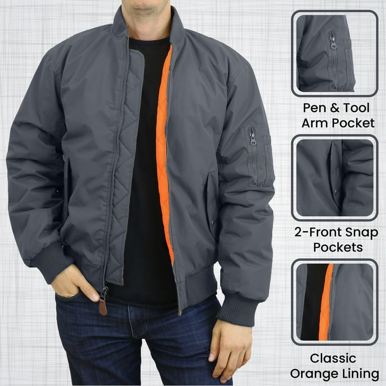 Men's Heavyweight MA-1 Bomber Flight Jacket (S-5XL) - Walmart.com