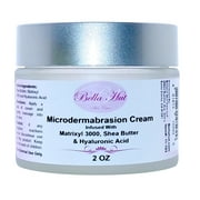 Bellahut Microdermabrasion Face Cream, 2 OZ, with HYALURONIC ACID, MATRIXYL 3000 and SHEA BUTTER, Helps Diminish Blemishes, Acne Scars and Evens Skin Surface