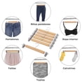 thumbnail image 2 of SONGMICS Juego de 12 Perchas de Madera para Pantalones, Perchas para Pantalones con Clips de Metal Ajustables, Gancho Giratorio 360°, para Pantalones, Faldas, 34 x 1,2 x 12,5 cm, Natural MCRW0, 2 of 9
