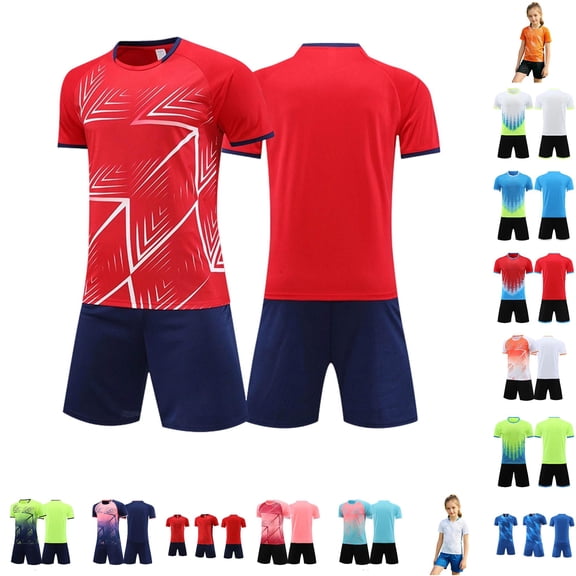 WhouRiu Boys Girls Athletic Outfits Short Sleeve Tees Shorts Set Kids Unisex Summer Training Clothes